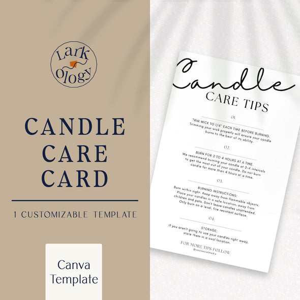 Candle Care Card